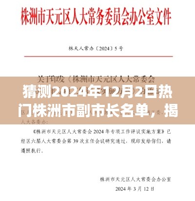 揭秘预测,株洲市未来副市长热门名单,闪耀政坛新星展望于2024年12月2日揭晓!
