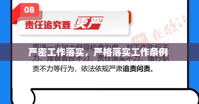 严密工作落实,严格落实工作条例